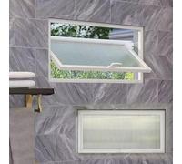 Ventana de ventilación de baño, ventana de cobertizo de vidrio templado, ventanas de ojo de buey, ventanas de montaje empotrado para casas móviles, duchas y gallineros.(Wit,WxH 37x18in/93x45cm)