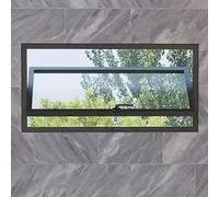 Ventana de ventilación deslizante de aluminio negro con diseño de tira de bloqueo de 360° para cobertizos personalizados, baños, gas y sótanos. Finestra Sopraluce.
