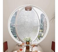 Ventana de ventilación giratoria 360° de Vidrio Templado con Marco de aleación de Aluminio, Ideal para baño, Cocina o Sala de Juegos. Diseño Redondo, 2,10 m / 39 Pulgadas, Color Blanco.