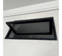 Ventana de ventilación giratoria horizontal negra con soporte F de aluminio estriado para Le Homes 60 x 60 cm