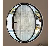 Ventana de ventilación giratoria, Ojo de Buey Redondo de Vidrio Templado Que Gira 360° - Ventana de ventilación Transparente con manija para el baño - Elegante y Funcional (B-Rainbow, 80)