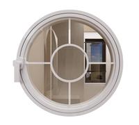 Ventana de Vidrio Redonda giratoria con Marco de Aluminio y burlete, 40, 50, 60, 70, 80, 90 y 100 cm, para cobertizo, con Montaje Empotrado, para iluminación y ventilación (Blanca, 90 cm/35,