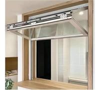 Ventana deslizante de aleación de aluminio para camiones de alimentos, diseño plegable con cerradura, vidrio de 5 mm, reemplazo al aire libre, montaje empotrado, ventana de servicio manual de 45 x 90
