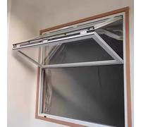 Ventana deslizante de montaje empotrado con mango de bloqueo y vidrio templado para cafetería, cocina de negocios, camión de alimentos, diseño de elevación vertical