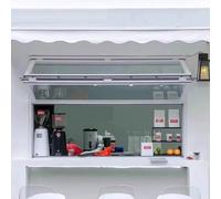 Ventana deslizante manual de aleación de aluminio con cerradura, vidrio de 5 mm, ventana plegable de montaje empotrado para camión de alimentos, ventana de repuesto de servicio al aire libre (ancho x
