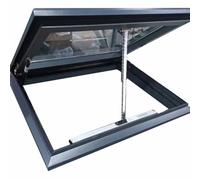 Ventana eléctrica de aluminio con control remoto de doble acristalamiento, salida de techo de seguridad para ático sótano de 90 x 70 cm
