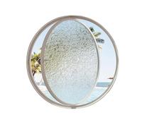 Ventana giratoria de cristal templado de 360°, Hublot giratorio de vidrio templado, pivote aleación de aluminio, blanco y negro, 40-100 cm (White, 50 cm)