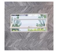 Ventana giratoria de cristal templado de 360°, ventanas correderas giratorias de 360° de aluminio y vidrio templado, negro y blanco, varias dimensiones (100 x 30 cm, 39,4 x 11,8 pulgadas)