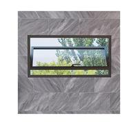 Ventana giratoria de cristal templado de 360°, ventanas correderas giratorias de 360° de aluminio y vidrio templado, negro y blanco, varias dimensiones (negro, 100 x 40 cm, 39,4 x 15,7 pulgadas)