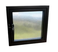 Ventana giratoria de vidrio templado de 360°, ventana de ventilación giratoria de 360° de vidrio templado, aleación de aluminio en blanco y negro, 30-80 cm(Black,80cm/31,3in)