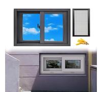 Ventana horizontal de aluminio para sótano de 30 x 20 pulgadas, ventana de cobertizo horizontal con bloqueo de vidrio templado y pantalla para garaje o cobertizo, ventanas de repuesto duraderas (negro