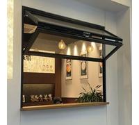 Ventana interior plegable personalizable de doble colgada, aleación de aluminio, vidrio templado 3C y cerraduras ocultas. Para concesiones comerciales y uso doméstico, 4 colores opcionales (ancho x