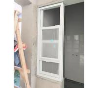 Ventana Kit de Marco de Mosquitero de Aluminio Blanco, Ventana de Servicio Corrediza Vertical para Cobertizo, Ventana de Repuesto con Cerradura para Gallinero,(10x31in/25x78cm)