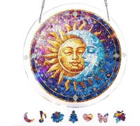 Ventana Light Catcher - 18.8x18.8x0.6cm Adorno colorido acrílico, rompecabezas estético Rainbow Maker | Decoración colgante vibrante para el hogar interior sala de estar dormitorio puerta de pared