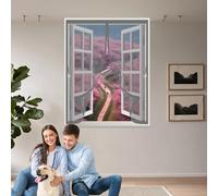 Ventana Magnética 100 x 110 cm Cierre Automático, Instalación sin Taladrar, Varios Tallas, Anti-Insectos, Mantiene El Aire Fresco Cortina de Malla para Todas Las Ventana, Gris