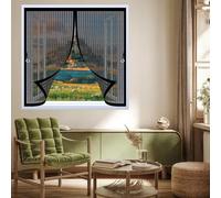 Ventana Magnética 100 x 110 cm Varios Tallas, Cierre Automático, No Requiere Herramientas, Mantiene El Aire Fresco Cortina Mosquitera Magnetica para Todas Las Ventana, Negro