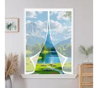 Ventana Magnética 100 x 145 cm Cierre Automático, Automáticamente y Mantiene El Aire Fresco, La Cortina Magnética Es Ideal Fly Curtains for Door para Todas Las Ventana, Blanco