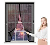 Ventana Magnética 105 x 135 cm Varios Tallas, Cierre Automático, No Requiere Herramientas, Mantiene El Aire Fresco Mosquitera Cortina Ventana para Todas Las, Negro