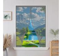 Ventana Magnética 110 x 120 cm Cierre Automático, Automáticamente y Mantiene El Aire Fresco, La Cortina Magnética Es Ideal Fly Curtains for Door para Todas Las Ventana, Gris