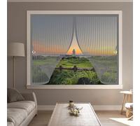 Ventana Magnética 110 x 185 cm Cierre Automático de Arriba a Abajo, Mantiene El Aire Fresco Dentro y Los Bichos Fuera Cortina Mosquiteras para Todas Las Ventana, Gris