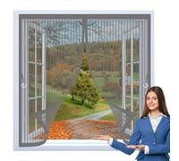 Ventana Magnética 112 x 136 cm Cierre Automático de Arriba a Abajo, Mantiene El Aire Fresco Dentro y Los Bichos Fuera Cortina Antimosquitos para Todas Las Ventana, Gris