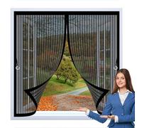 Ventana Magnética 114 x 122 cm Cierre Automático de Arriba a Abajo, Mantiene El Aire Fresco Dentro y Los Bichos Fuera Cortina Antimosquitos para Todas Las Ventana, Negro