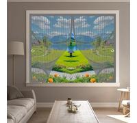 Ventana Magnética 120 x 84 cm Varios Tallas, Cierre Automático, No Requiere Herramientas, Mantiene El Aire Fresco Mosquitera Imantada Ventana para Todas Las, Gris