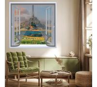 Ventana Magnética 120 x 84 cm Varios Tallas, Cierre Automático, No Requiere Herramientas, Mantiene El Aire Fresco Cortina Mosquitera Magnetica para Todas Las Ventana, Gris