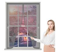 Ventana Magnética 130 x 170 cm Varios Tallas, Cierre Automático, No Requiere Herramientas, Mantiene El Aire Fresco Mosquitera Cortina Ventana para Todas Las, Gris