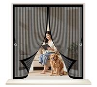 Ventana Magnética 135 x 140 cm sin Taladros, Cierre Automático, Fácil de Instalar y Lejos de Los Mosquitos con Iman sin Taladrar Cortina Magnética para Todas Las Ventana, Negro