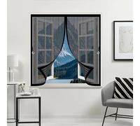 Ventana Magnética 135 x 145 cm sin Taladros, Cierre Automático, Fácil de Instalar y Lejos de Los Mosquitos con Iman sin Taladrar Cortina Mosquiteras para Todas Las Ventana, Negro