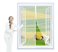 Ventana Magnética 135 x 145 cm Varios Tallas, Cierre Automático, No Requiere Herramientas, Mantiene El Aire Fresco Cortinas Antimosquitos para Todas Las Ventana, Blanco