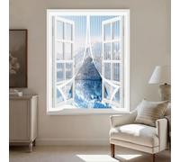Ventana Magnética 140 x 160 cm Cierre Automático de Arriba a Abajo, Mantiene El Aire Fresco Dentro y Los Bichos Fuera Mosquitera Imantada Ventana para Todas Las, Blanco