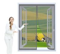 Ventana Magnética 142 x 132 cm Varios Tallas, Cierre Automático, No Requiere Herramientas, Mantiene El Aire Fresco Cortinas Antimosquitos para Todas Las Ventana, Gris