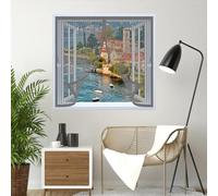 Ventana Magnética 150 x 150 cm Varios Tallas, Cierre Automático, No Requiere Herramientas, Mantiene El Aire Fresco Cortina Magnética para Todas Las Ventana, Gris