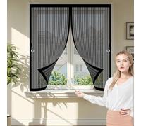 Ventana Magnética 200 x 200 cm Varios Tallas, Cierre Automático, No Requiere Herramientas, Mantiene El Aire Fresco Cortinas para Ventana Exteriores para Todas Las, Negro