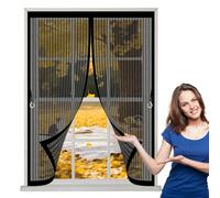 Ventana Magnética 50 x 150 cm Cierre Automático de Arriba a Abajo, Mantiene El Aire Fresco Dentro y Los Bichos Fuera Cortina Mosquitera Magnetica para Todas Las Ventana, Negro
