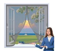 Ventana Magnética 55 x 60 cm Varios Tallas, Cierre Automático, No Requiere Herramientas, Mantiene El Aire Fresco Mosquitera Antimosquitos Imantada para Todas Las Ventana, Gris