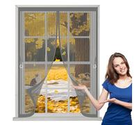 Ventana Magnética 60 x 60 cm Cierre Automático de Arriba a Abajo, Mantiene El Aire Fresco Dentro y Los Bichos Fuera Cortina Mosquitera Magnetica para Todas Las Ventana, Gris