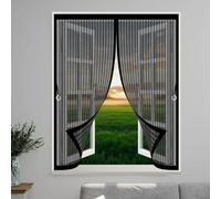 Ventana Magnética 60 x 70 cm Cierre Automático de Arriba a Abajo, Mantiene El Aire Fresco Dentro y Los Bichos Fuera Cortina Magnética Antiinsectos para Todas Las Ventana, Negro