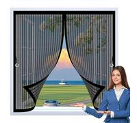 Ventana Magnética 65 x 155 cm Varios Tallas, Cierre Automático, No Requiere Herramientas, Mantiene El Aire Fresco Mosquitera Antimosquitos Imantada para Todas Las Ventana, Negro