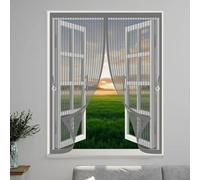 Ventana Magnética 65 x 165 cm Cierre Automático de Arriba a Abajo, Mantiene El Aire Fresco Dentro y Los Bichos Fuera Cortina Magnética Antiinsectos para Todas Las Ventana, Gris