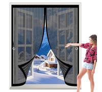 Ventana Magnética 70 x 105 cm Cierre Automático de Arriba a Abajo, Mantiene El Aire Fresco Dentro y Los Bichos Fuera Cortinas Antimosquitos para Todas Las Ventana, Negro