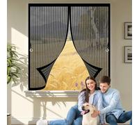 Ventana Magnética 75 x 110 cm sin Taladros, Cierre Automático, Fácil de Instalar y Lejos de Los Mosquitos con Iman sin Taladrar Cortina de Malla para Todas Las Ventana, Negro