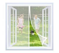 Ventana Magnética 80 x 90 cm Varios Tallas, Cierre Automático, No Requiere Herramientas, Mantiene El Aire Fresco Cortina Magnética para Todas Las Ventana, Blanco