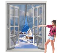 Ventana Magnética 85 x 105 cm Cierre Automático de Arriba a Abajo, Mantiene El Aire Fresco Dentro y Los Bichos Fuera Cortinas Antimosquitos para Todas Las Ventana, Gris
