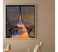 Ventana Magnética 90 x 110 cm sin Taladros, Cierre Automático, Fácil de Instalar y Lejos de Los Mosquitos con Iman sin Taladrar Cortina de Malla para Todas Las Ventana, Negro