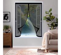 Ventana Magnética 95 x 140 cm Varios Tallas, Cierre Automático, No Requiere Herramientas, Mantiene El Aire Fresco Cortina Mosquiteras para Todas Las Ventana, Negro