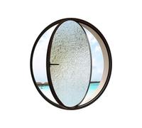 Ventana Ojo Buey Redonda Aleación Aluminio Ventanas Vidrio Giratorias 360° Ventilación 40 50 60 70 80 100 Cm Montaje Empotrado Decorativa(Black,40cm)