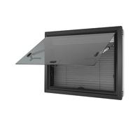 Ventana para autocaravana, 600 x 450 mm, con estor y mosquitera, 65 °, ventana de autocaravana, con empuje externo para Van Camper